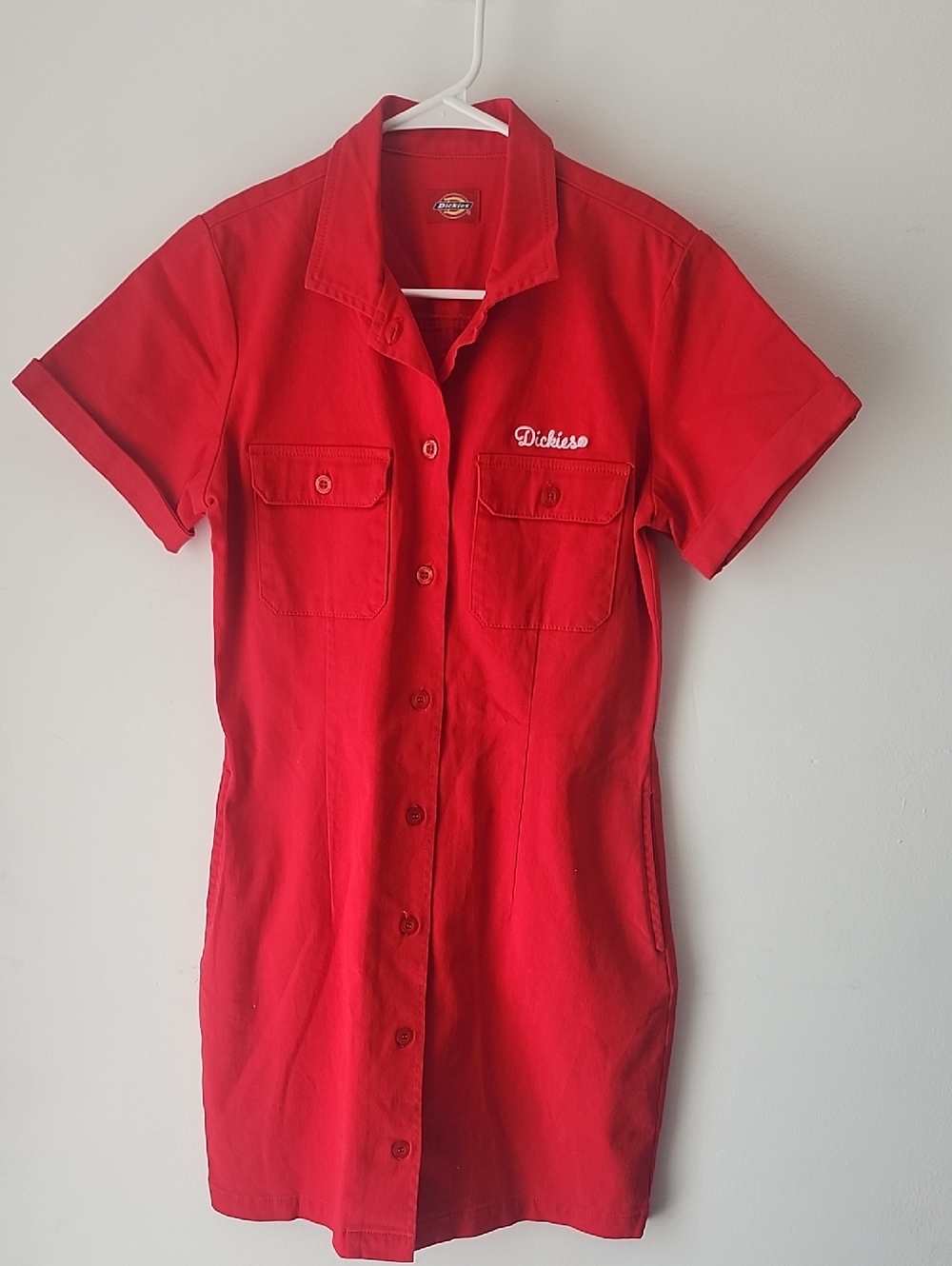 Dickies Bright Red Short-Sleeve Button Dress